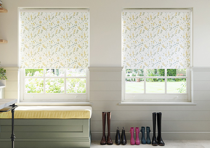 Retro Floral, Yellow Sunset - Twist&Fit Roller Blind - Image 3